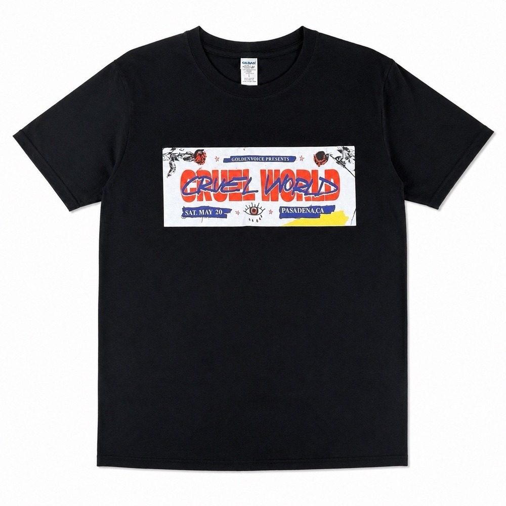 Cruel World 2023 Festival Concert T Shirt Size L Goth Punk New Wave Pasadena CA